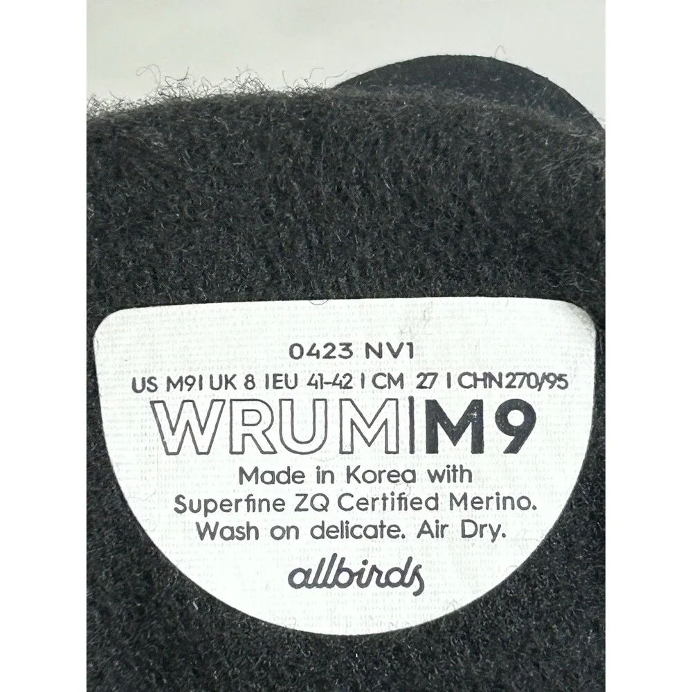 NEW! Allbirds WRUM Wool Runner Up Mizzle Dark Grey Wool Chukka Boots Men Size 9